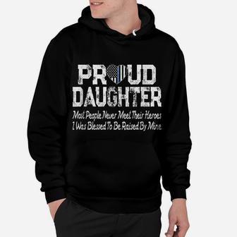 Proud Daughter Thin Blue Line Flag Heart Police Support Hoodie | Crazezy DE