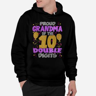 Proud Grandma Of The Double Digits 10Th Birthday 10 Yrs Kids Hoodie | Crazezy
