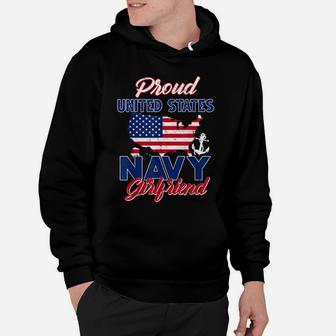 Proud Navy Girlfriend Us Flag Family S Army Military Hoodie | Crazezy DE