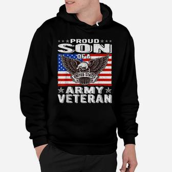 Proud Son Of Us Army Veteran Patriotic Military Family Gifts Hoodie | Crazezy AU