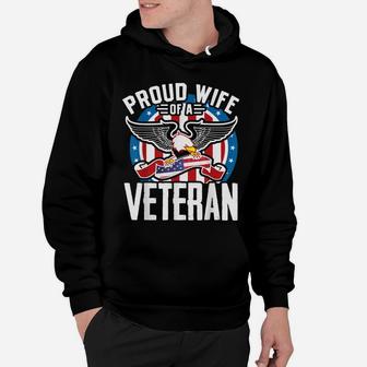 Proud Wife Of Veteran Nothing Scares Patriotic Veterans Day Hoodie | Crazezy