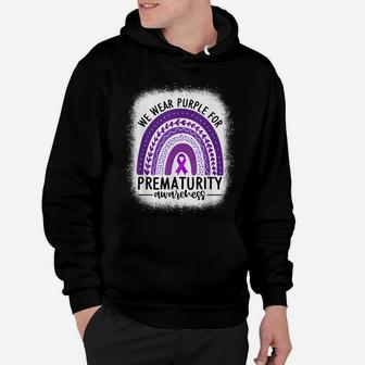 Rainbow Preemie - We Wear Purple For Prematurity Awareness Hoodie | Crazezy