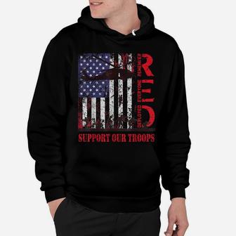 Red Friday Support Our Troops Us Flag Military Army Veteran Hoodie | Crazezy CA