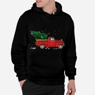 Red Truck Pick Up Christmas Tree Retro Vintage Xmas Gifts Sweatshirt Hoodie | Crazezy DE