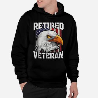 Retired Veteran Tshirt Patriotic Us Flag Bald Eagle Shirt Hoodie | Crazezy