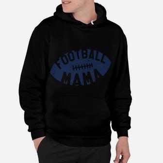 Retro Football Mama Blue Helmet Mom Gift Hoodie | Crazezy