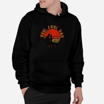 Retro Reel Cool Dad Fishing Daddy Vintage Fathers Day Gift Premium Hoodie | Crazezy