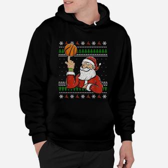 Santa Playing Basketball | Christmas Ugly Sweater T-shirt Hoodie | Crazezy