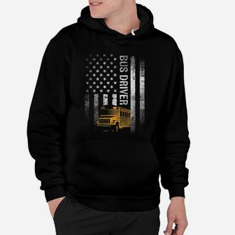 School Bus Driver Usa American Flag Funny Bus Driver Gift Hoodie | Crazezy