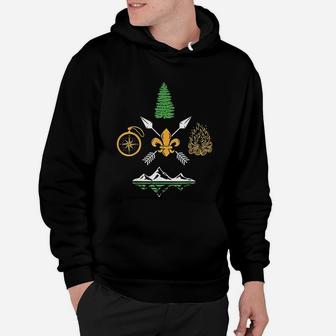 Scout Campfire Camp Compass Hiking Adventure Hoodie | Crazezy