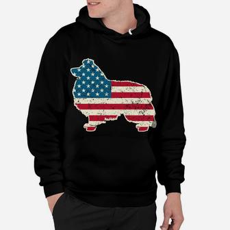 Shetland Sheepdog 4Th Of July Men Usa American Flag Sheltie Sweatshirt Hoodie | Crazezy