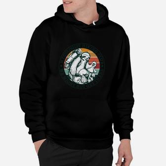 Sloth Mycologist Hiking Club We Might Not Get There Vintage Hoodie | Crazezy