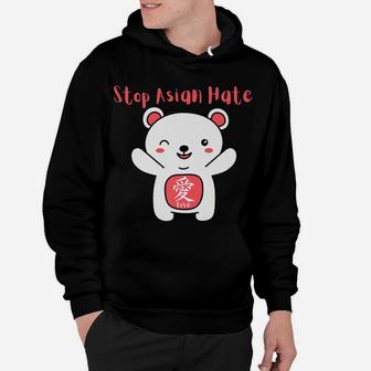 Stop Asian Hate With Love Kanji Bear Hoodie | Crazezy