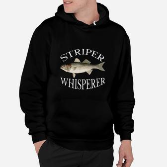 Striper Whisperer Striped Bass Fish Illustration Fishing Shirt Hoodie | Crazezy UK