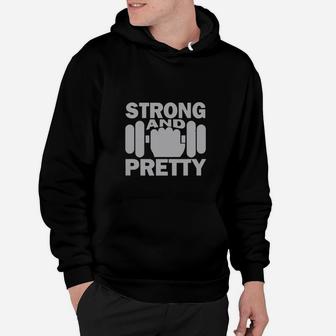 Strong And Pretty Strength Fitness Sport Gym Dumbbell Hoodie | Crazezy