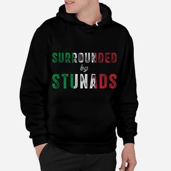 Surrounded By Stunads Funny Italian Saying Italy Flag Retro Hoodie | Crazezy