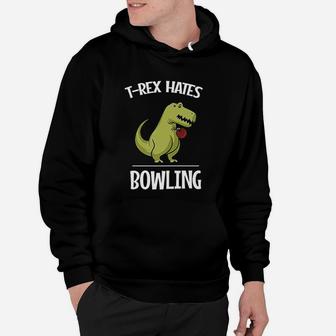Tee Rex Hates Bowling Funny Short Arms Dinosaur Hoodie | Crazezy