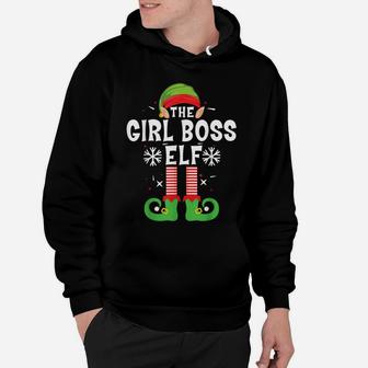 The Girl Boss Elf Christmas Family Matching Pajamas Bossy Hoodie | Crazezy AU