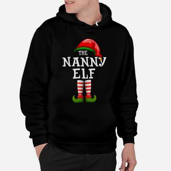 The Nanny Elf Family Matching Christmas Group Gifts Pajama Hoodie | Crazezy
