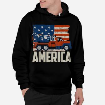 Tow Truck Driver T-Shirt - American Flag With Tow Truck Hoodie | Crazezy