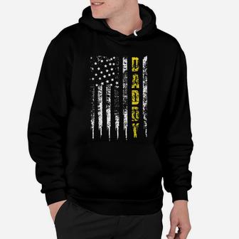 Tow Truck Driver Yellow Line Daddy Us Flag Distressed Gift Hoodie | Crazezy
