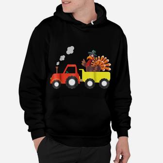 Tractor Carrying Turkey Little Truck Thanksgiving Hoodie | Crazezy CA