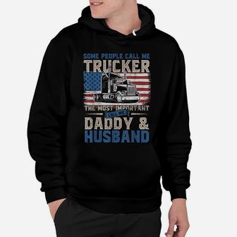 Truck Driver Gift, Trucker Daddy, Husband, Us Flag Hoodie | Crazezy