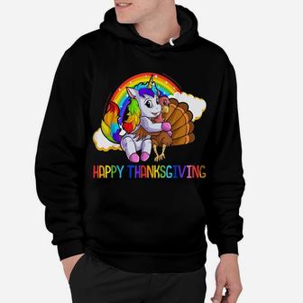 Unicorn Thanksgiving Shirt For Girls Pilgrim Cute Turkey Hoodie | Crazezy