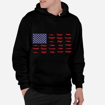 Us Flag Airplanes Patriotic Aviation American Pilot Gift Sweatshirt Hoodie | Crazezy