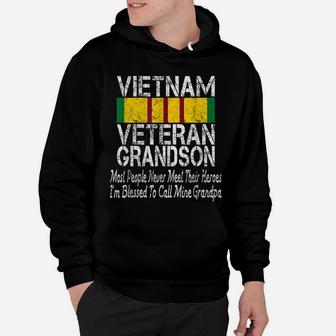 Us Military Family Vietnam Veteran Grandson Gift Hoodie | Crazezy