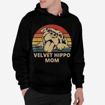 Velvet Hippo Mom - Vintage Sunset And Pitbull Hoodie | Crazezy