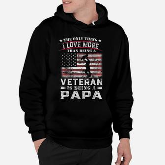 Veteran 365 Papa Veteran Fathers Day Gift Men Hoodie | Crazezy