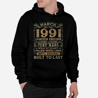 Vintage 30 Years Old March 1991 30Th Birthday Gift Idea Hoodie | Crazezy