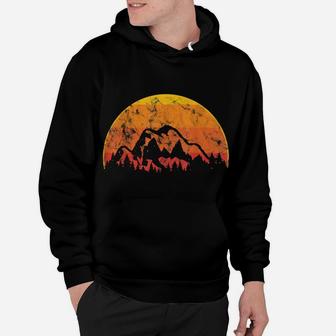 Vintage Mountain Sunset Hiking Gift For Nature Loving Camper Hoodie | Crazezy DE