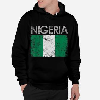 Vintage Nigeria Nigerian Flag Pride Gift Hoodie | Crazezy