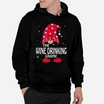 Wine Drinking Gnome Matching Family Group Christmas Party Sweatshirt Hoodie | Crazezy