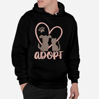 Womens Adopt Rescue Pet Owner Rescue Mom Or Dad - Dog And Cat Hoodie | Crazezy