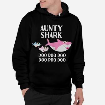 Womens Aunty Shark Doo Doo Christmas Gift Matching Family Pjs & Hoodie | Crazezy