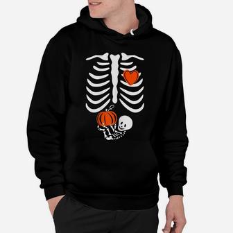 Womens Gag Thanksgiving Pregnancy Announcement Gift Skeleton Baby Hoodie | Crazezy UK