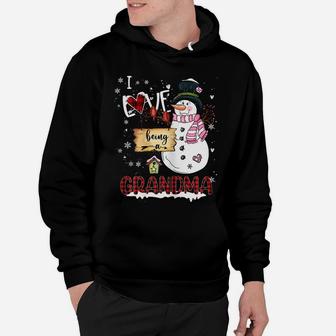 Womens I Love Being A Grandma Snowman Christmas Funny Xmas Hoodie | Crazezy