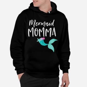 Womens Mom Birthday Party Outfit Dad Mama Girl Mermaid Momma Shirt Hoodie | Crazezy AU