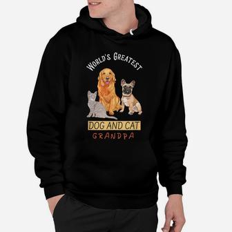 World's Greatest Dog And Cat Grandpa Dog Lovers Father's Day Hoodie | Crazezy