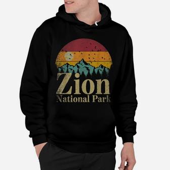 Zion National Park Retro Style Hiking Vintage Camping Gift Hoodie | Crazezy AU