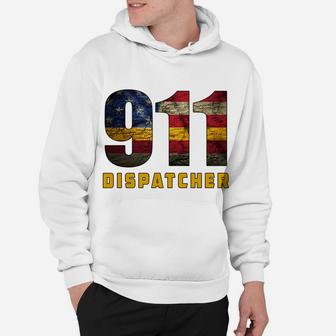 911 Dispatcher Patriotic Usa Flag Gift Thin Gold Line Sweatshirt Hoodie | Crazezy