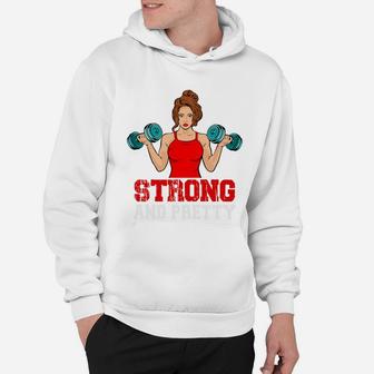 A Strong And Pretty Gymnastic Girl With Dumbbell Hoodie | Crazezy DE