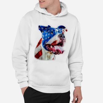 American Pit Bull Terrier USA Flag Patriotic Dog Gift Hoodie | Crazezy UK