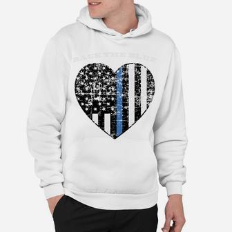 Back The Blue Thin Blue Line American Flag Police Support Sweatshirt Hoodie | Crazezy