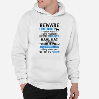 Beware I Ride Horses Horse Lover Girls Riding Racing 2 Hoodie | Crazezy