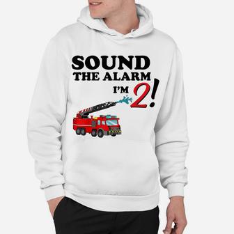 Birthday 2 Year Old Fire Fighter Truck Shirt | 2Nd Bday Hoodie | Crazezy UK