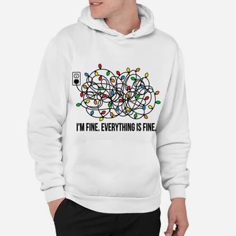 Christmas Lights I'm Fine Everything Is Fine Ugly Christmas Hoodie | Crazezy